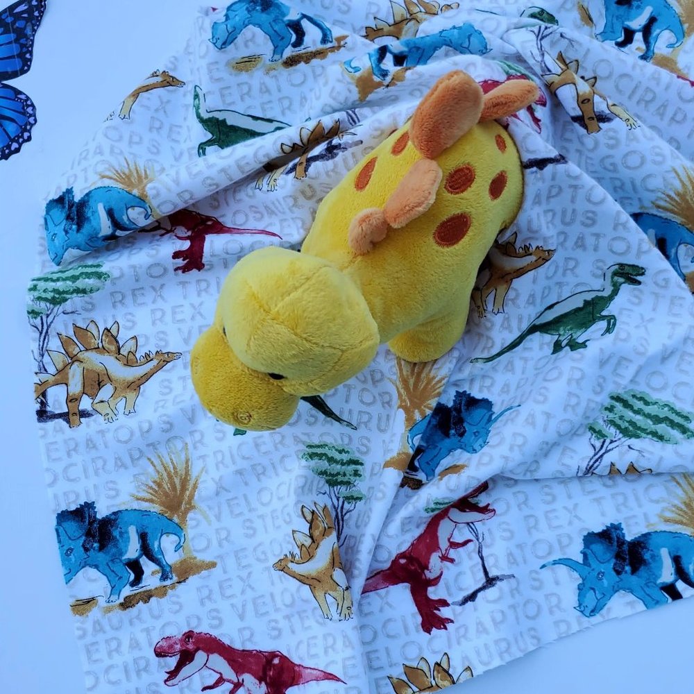 Lovey stegosaurus Plush Security Blanket for Todd